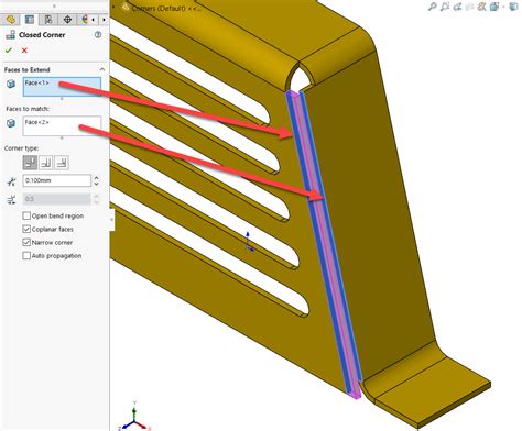 solidworks closed ccorner sheet metal|solidworks closed corner template.